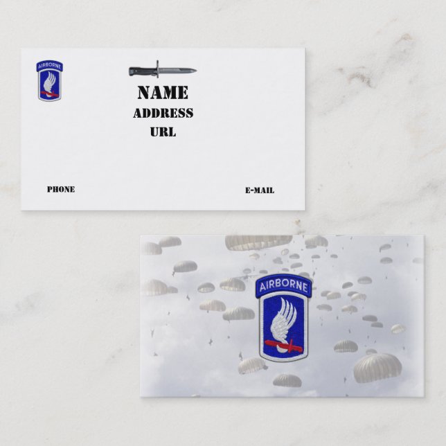 Cartão De Visita 173rd Veterinários transportados por via aérea dos (Frente/Verso)