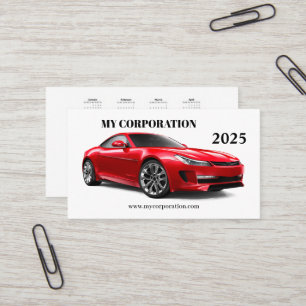Cartão De Visita 2025 Calendário do Bolso de Automóveis do Esporte