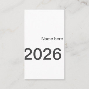 Cartão De Visita 2026 2027 2028 nome título aqui ano letra negrito 
