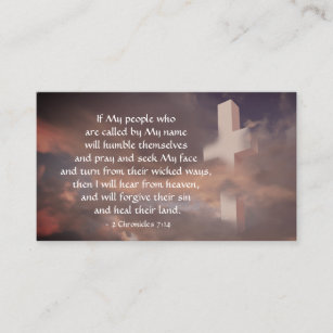 Cartão De Visita 2 Crônicas 7:14 Se minhas Pessoas rezarem