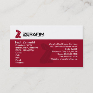 Cartão de visita 2-Sided padrão de Zerafim