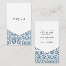 Cartão De Visita 2 sides Blue Waves "Seigaiha" WAGARA V