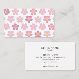 Cartão De Visita 2 sides Cherry Blossom "SAKURA" White 名刺