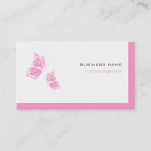 Cartão De Visita 2 simples modernos elegantes cor-de-rosa & brancos
