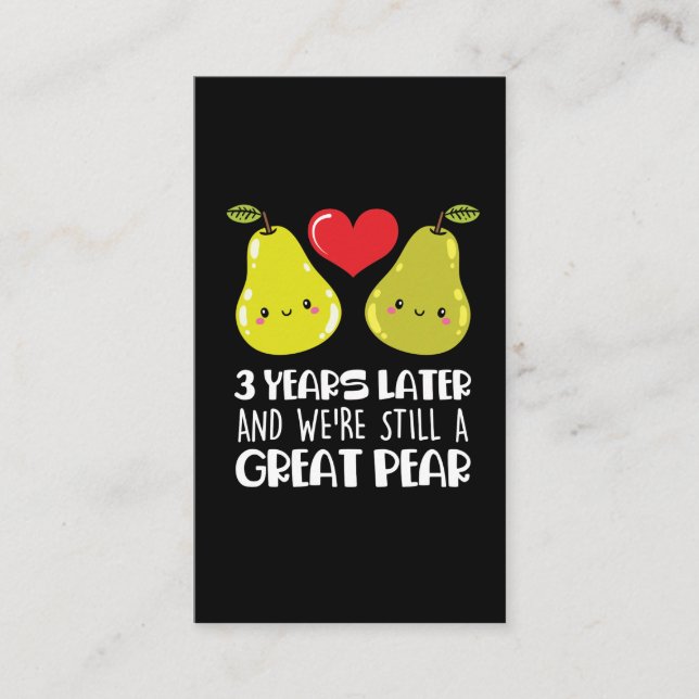 Cartão De Visita 3º aniversário de casamento Presente Casado com Pe (Frente)