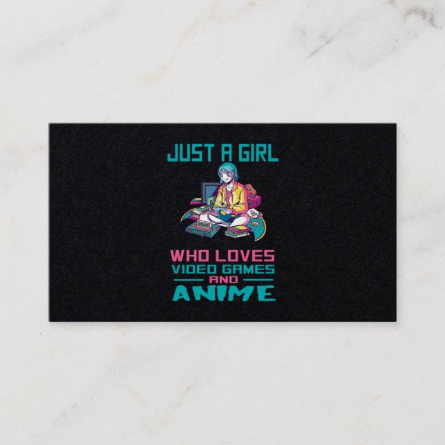 Cartão De Visita 30.Apenas Uma Menina Que Ama Videos games E Animes (Frente)