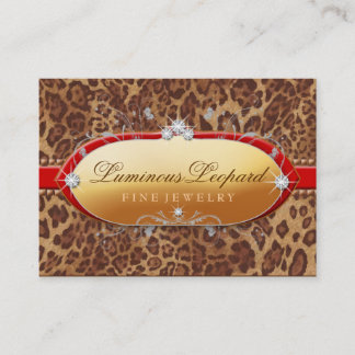 Cartão De Visita 311 a guarnição luminosa do vermelho do leopardo