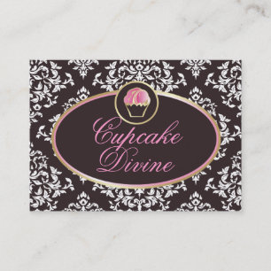 Cartão De Visita 311-Cupcake Divine o damasco contínuo