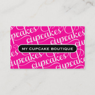 Cartão De Visita 311 cupcakes rosa quente & preto