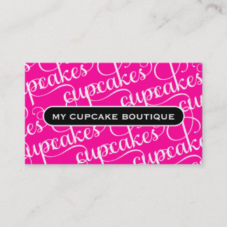 Cartão De Visita 311 cupcakes rosa quente & preto