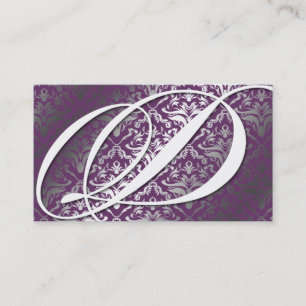 Cartão De Visita 311-Dazzle mim damasco - roxo do monograma de D