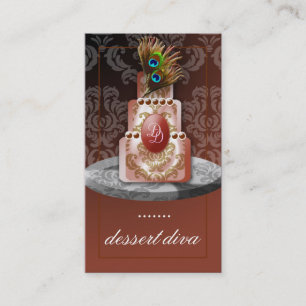 Cartão De Visita 311-Dessert cores sofisticadas do pavão da diva  