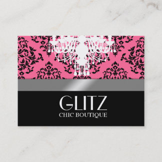 Cartão De Visita 311-Glitz boutique - rosa cor-de-rosa preto de