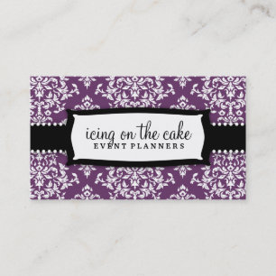 Cartão De Visita 311-Icing no roxo do bolo - damasco branco