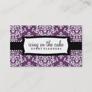 Cartão De Visita 311-Icing no roxo do bolo - damasco branco