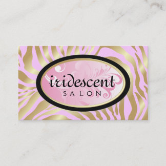 Cartão De Visita 311-Iridescent zebra dourada - rosa dos doces