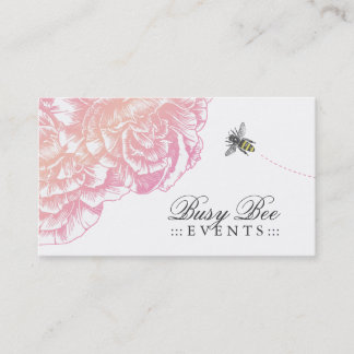 Cartão De Visita 311-Le luxuoso Fleur com abelha - rosa cremoso