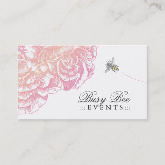 Cartão De Visita 311-Le luxuoso Fleur com abelha - rosa cremoso