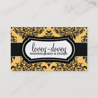 Cartão De Visita 311 Lovey Dovey Damask Canary Yellow