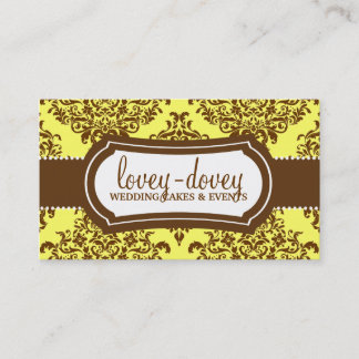 Cartão De Visita 311 Lovey Dovey Damask Tropical Banana