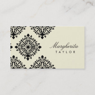 Cartão De Visita 311 Margherita Cream et Blanc Damask