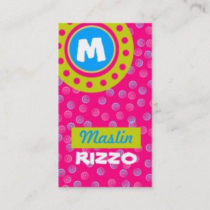 Cartão De Visita 311-OODLES Do MONOGRAMA do DIVERTIMENTO