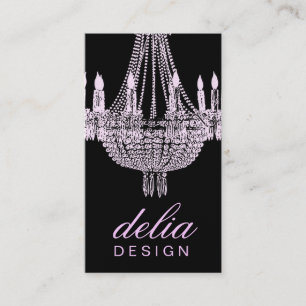 Cartão De Visita 311 pérolas cor-de-rosa do candelabro & pretas