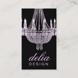 Cartão De Visita 311 pérolas cor-de-rosa do candelabro & pretas