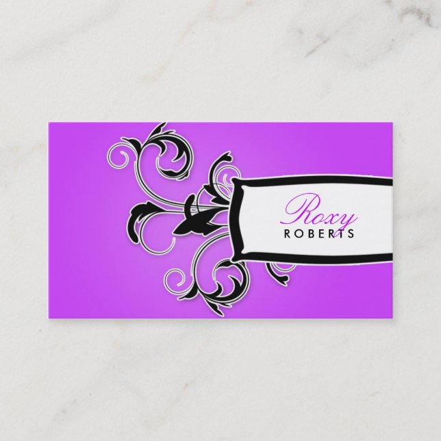 Cartão De Visita 311 Roxy roxo e preto (Frente)