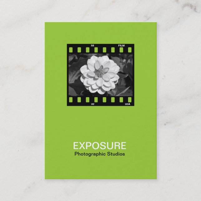 Cartão De Visita 35 mm Film Frame 01 - Verde marciano (Frente)