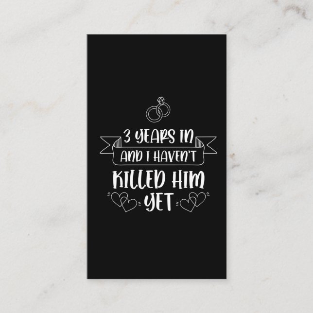 Cartão De Visita 3 anos de marido esposa 3° aniversário de casament (Frente)