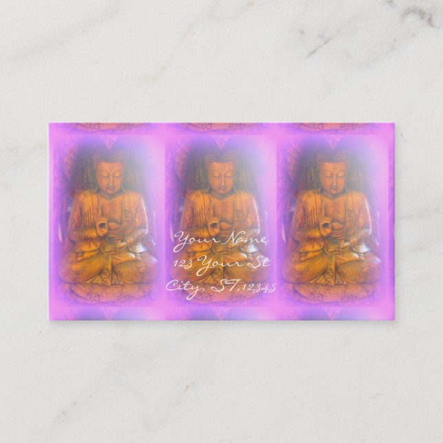 Cartão De Visita 3 roxo aura buddhas (Frente)