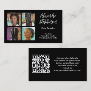 Cartão De Visita 4 Foto Instagram Cabelereira Estilista Código QR
