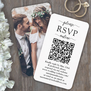Cartão De Visita 50 Pacote Online QR RSVP & Enclausura de Fotos de 