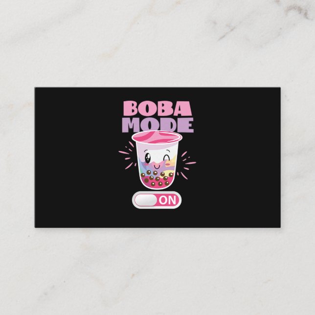 Cartão De Visita 53.Boba Tea Boba Mode On (Modo boba de chá ativado (Frente)