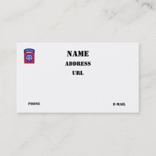 Cartão De Visita 82nd A divisão aerotransportada de ABN controla o