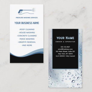 Cartão De Visita A Água De Lavagem De Pressão Diminui A Limpeza De 