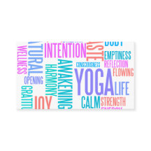 A alegria da nuvem colorida da palavra da ioga