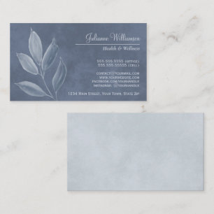 Cartão De Visita A Aquarela Elegante Deixa Azul e Torre Dusty