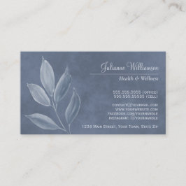 Cartão De Visita A Aquarela Elegante Deixa Azul e Torre Dusty