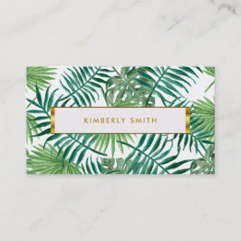 Cartão De Visita A aquarela tropical moderna deixa profissional