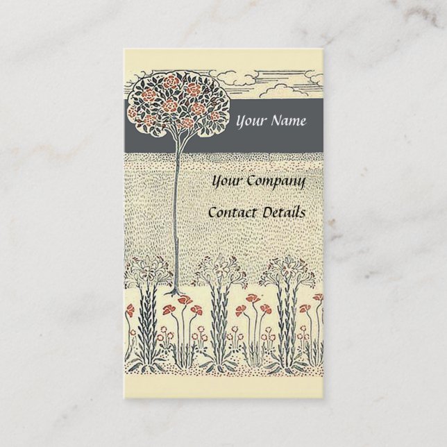 Cartão De Visita A árvore da rosa vermelha com vermelho floresce o (Frente)