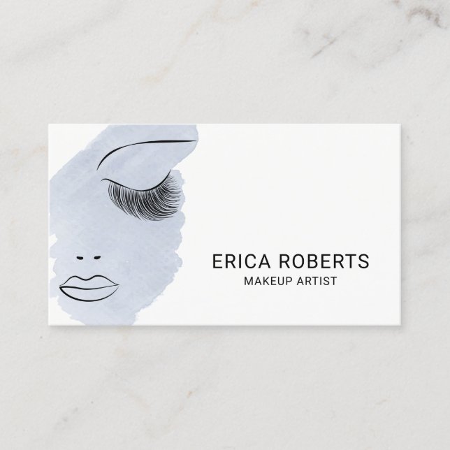 Cartão De Visita A beleza chicoteia a luz do maquilhador - aguarela (Frente)