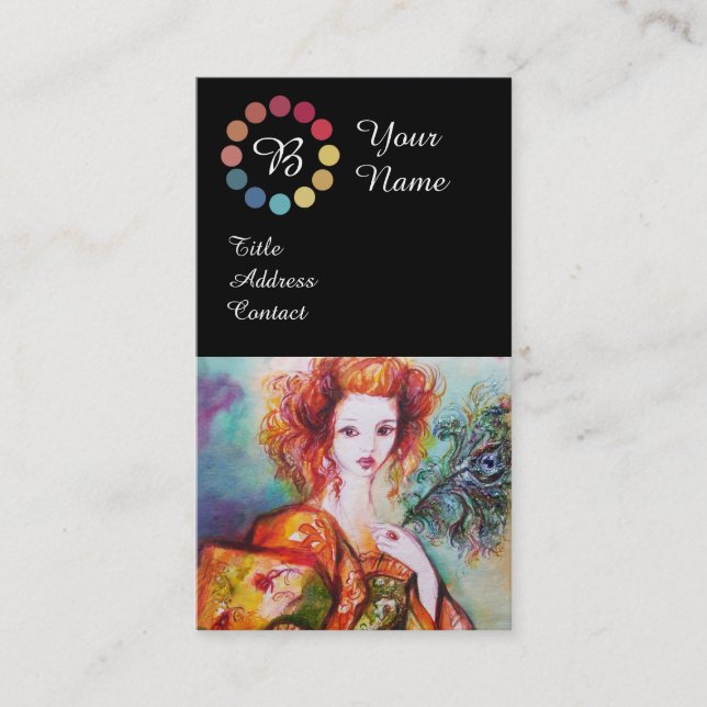 CARTÃO DE VISITA A BELEZA DA MULHER ROMÂNTICA CONSTITUI A PALETA DA (Frente)