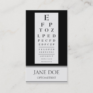 Cartão De Visita A carta do optometrista listra o preto