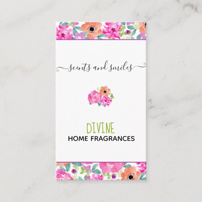 Cartão De Visita A Cera Feita À Maneira Derrete Aquarela Vertical F (Frente)