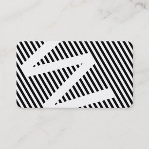 Cartão De Visita a diagonal cega preto e branco