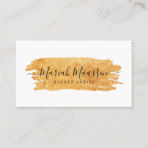 Cartão De Visita A escova Dourado da composição da beleza elegante