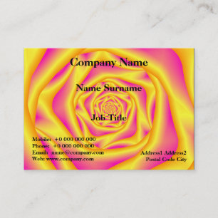 Cartão De Visita A espiral aumentou no amarelo e no rosa