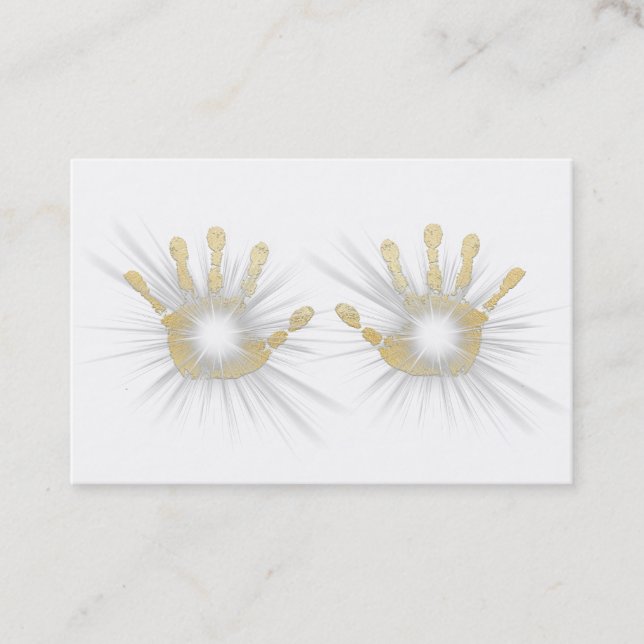 Cartão De Visita A folha Dourado de Reiki do *~* entrega a (Frente)